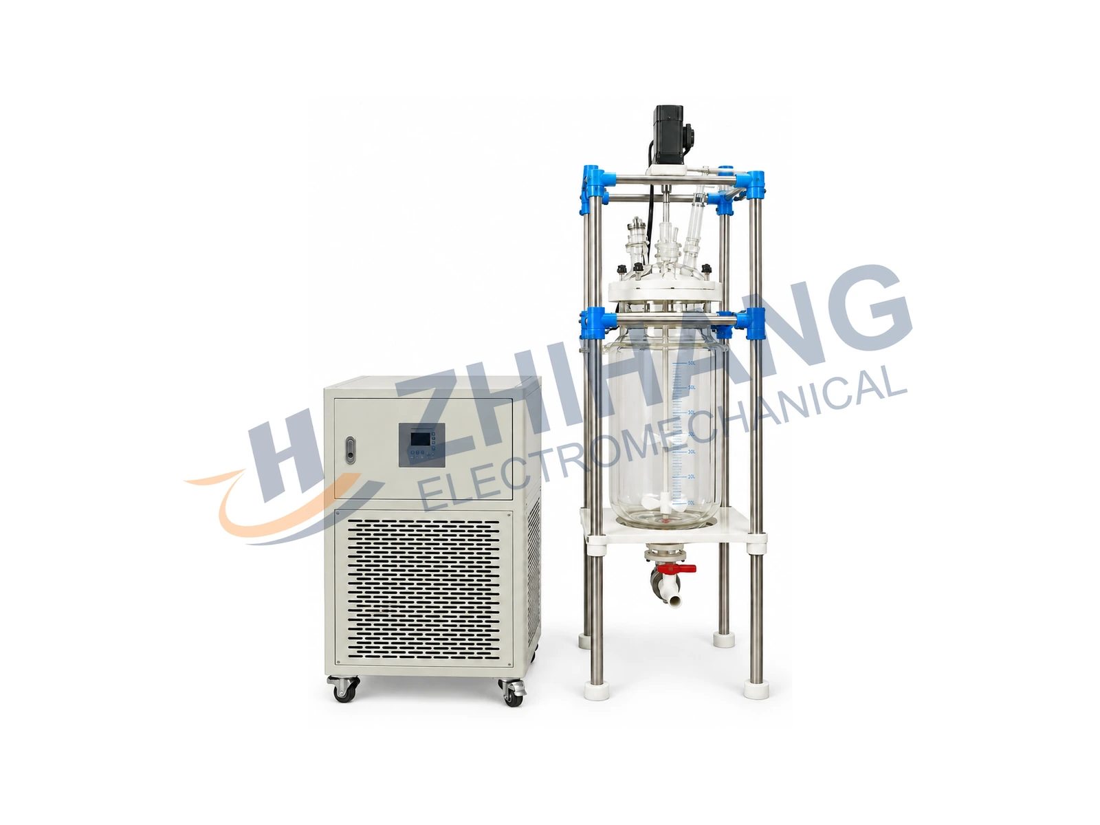 Glass reactor with companion heating system