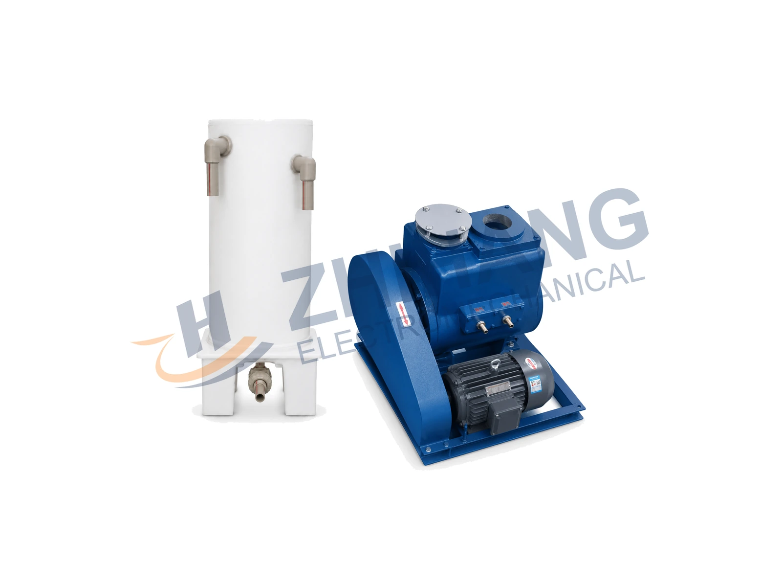 Vacuum pump and companion liquid trap with ZHIHANG ELECTROMECHANICAL watermark